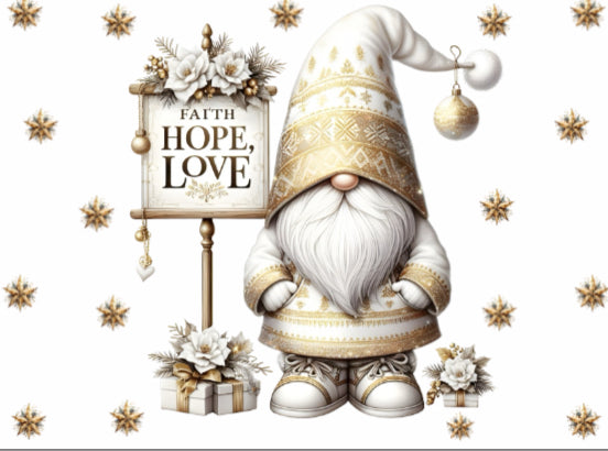 Gold and white Gnomes placemats