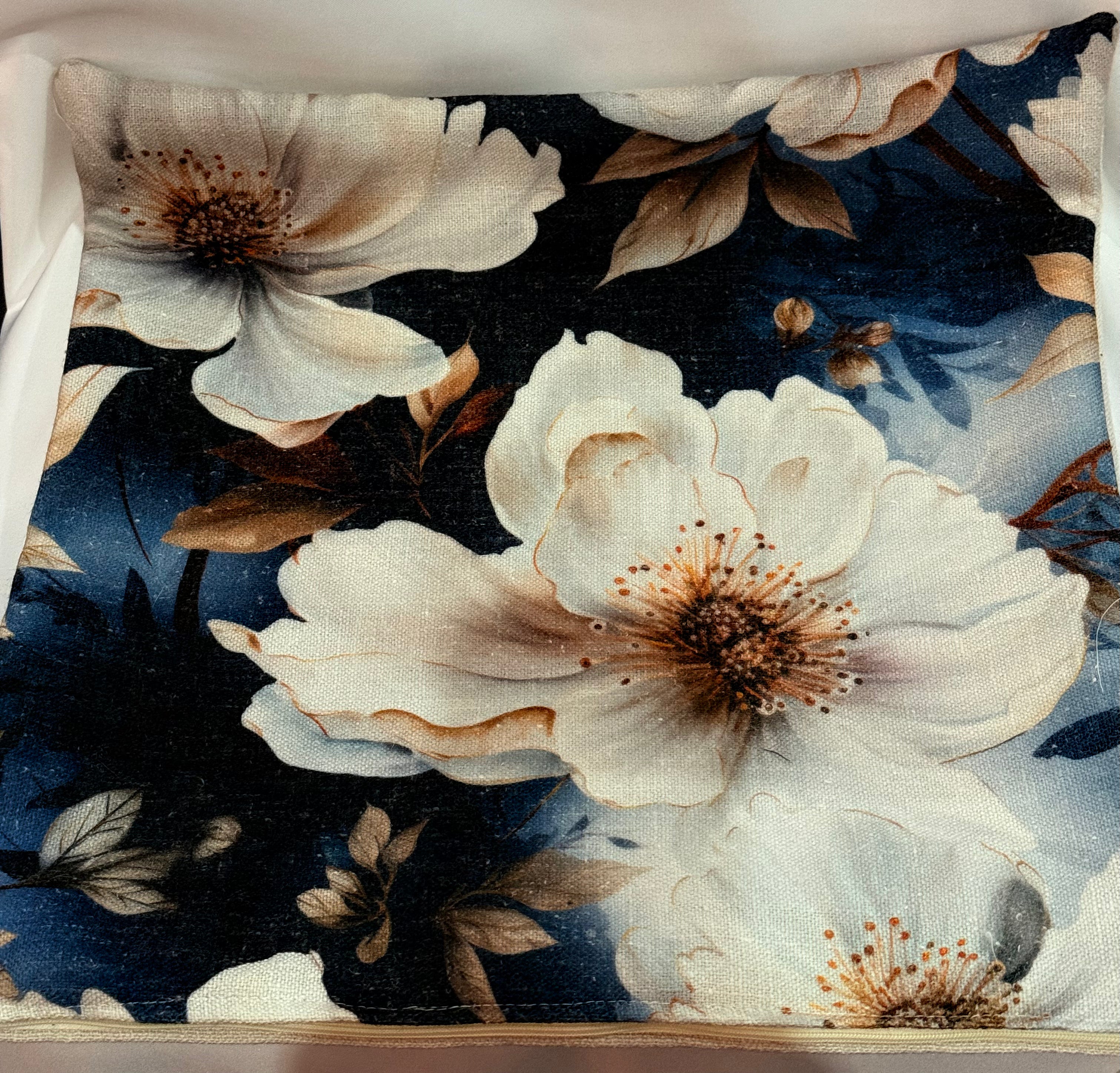 Linen floral cushion covers